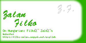 zalan filko business card